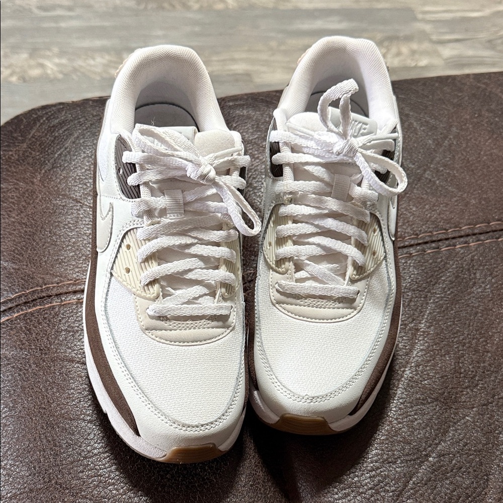Nike White and Brown Women's platform air max